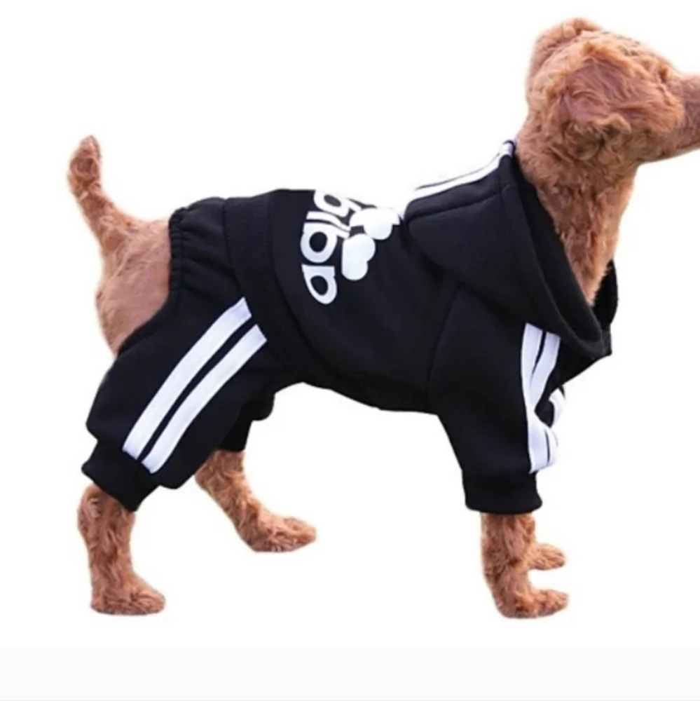 Adidog XS pink puppy/mini dog hooded jogging one piece outfit